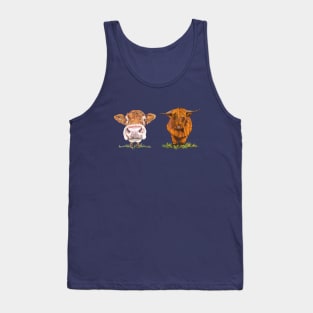 Cute Cow and Heilan’ Coo Tank Top